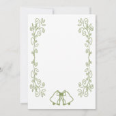 Invitation Sage Bells Scrollwork Mariage Réception (Dos)
