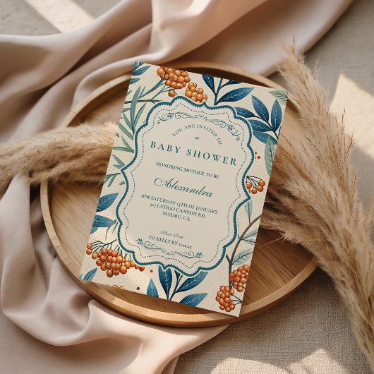 Invitation Sage Berry Botanical Baby Shower