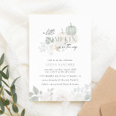 Invitation Sage & Blanc - Citrouille Floral Baby shower d'aut
