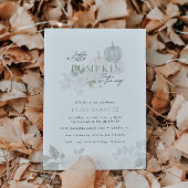 Invitation Sage & Blanc - Citrouille Floral Baby shower d'aut