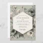 Invitation Sage Bloom Elegance Wedding (Devant / Derrière)