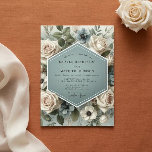 Invitation Sage Bloom Romance Wedding