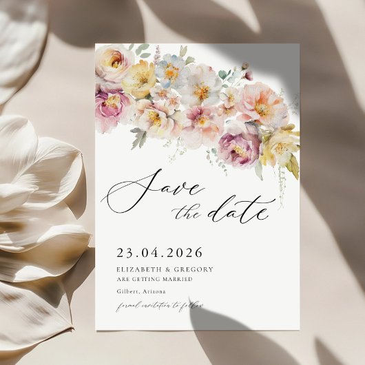 Invitation Sage Blush Floral Wedding Enregistrer La Date Invi