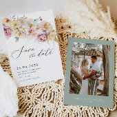 Invitation Sage Blush Floral Wedding Enregistrer La Date Invi