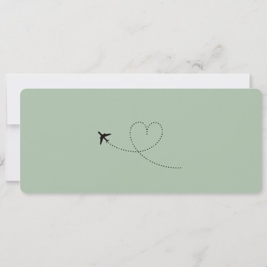 Invitation Sage Boarding Pass Destination mariage Code QR (Dos)