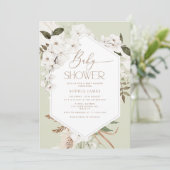 Invitation Sage boho pampas herbe baby shower (Debout devant)