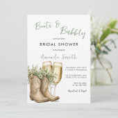 Invitation Sage Boots & Bubbly Mariage Champagne (Debout devant)