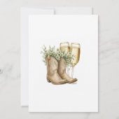 Invitation Sage Boots & Bubbly Mariage Champagne (Dos)