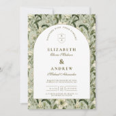 Invitation Sage Botanical Arch Elegant Wedding (Devant)