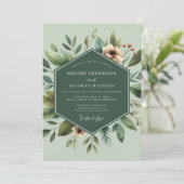 Invitation Sage Botanical Bloom Wedding (Debout devant)
