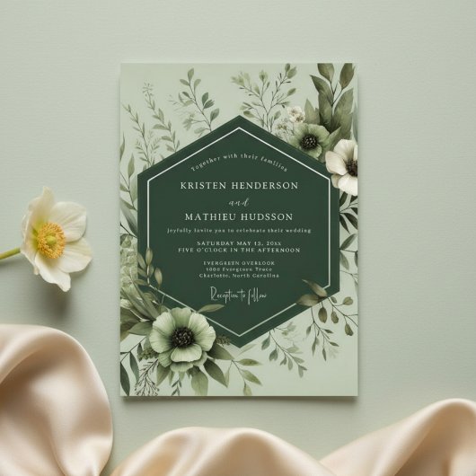 Invitation Sage Botanical Lush Wedding