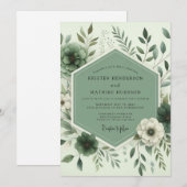 Invitation Sage Botanical Whimsy Wedding (Devant / Derrière)
