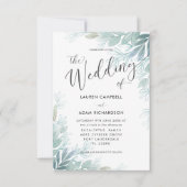Invitation Sage botanique rustique Vert & Mariage Turquoise I (Devant)