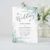 Invitation Sage botanique rustique Vert & Mariage Turquoise I (Debout devant)