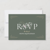 Invitation Sage botanique Vert Mariage choix de repas RSVP (Devant)