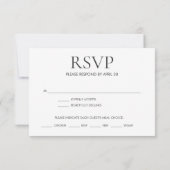 Invitation Sage botanique Vert Mariage choix de repas RSVP (Dos)