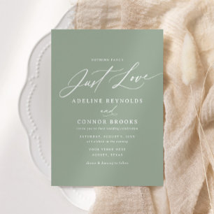 Invitation Sage Calligraphie Rien De Fancy Just Love Mariage