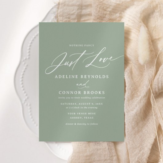 Invitation Sage Calligraphie Rien De Fancy Just Love Mariage