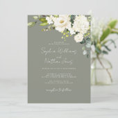 Invitation Sage Champagne Floral Mariage  (Debout devant)