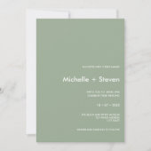 Invitation Sage Chic minimal | Mariage de typographie (Devant)