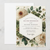Invitation Sage Classic Bloom Wedding (Devant / Derrière)