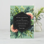 Invitation Sage Coral Botanical Wedding (Debout devant)