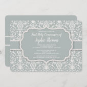 Invitation Sage Damask (Devant / Derrière)