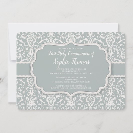 Invitation Sage Damask (Devant)