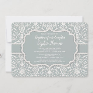 Invitation Sage Damask