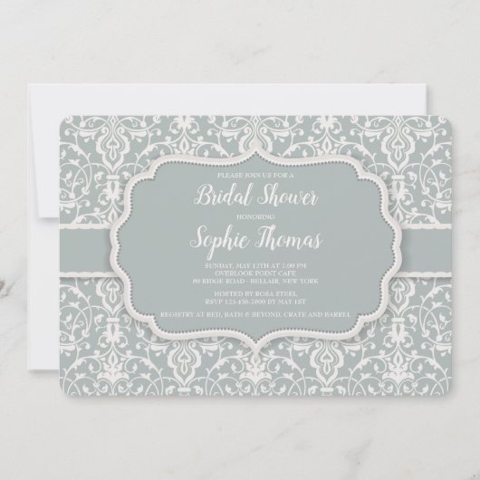 Invitation Sage Damask (Devant)