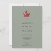 Invitation Sage d'automne simple Green Elegant Photo Nous som (Dos)