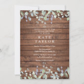Invitation Sage de bois rustique et Fête des mariées florale (Devant)