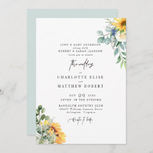 Invitation Sage de feuillage moderne Les deux définit le Mari