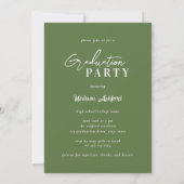 Invitation Sage de script moderne Green Photo Graduation Part (Dos)