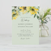 Invitation Sage de tournesol Mariage élégant Pas de parents (Debout devant)