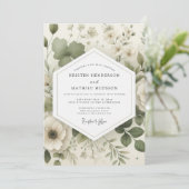 Invitation Sage Delicate Bloom Wedding (Debout devant)