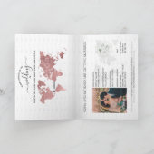 Invitation Sage Destination Passport Rose Gold Compass (Intérieur)