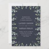 Invitation Sage d'hiver | Mariage botanique vert et marine (Devant)