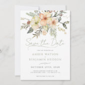 Invitation Sage d'hiver Vert Noël Floral Économisez La Date (Devant)
