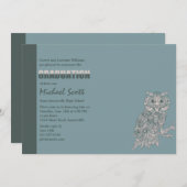 Invitation sage d'obtention du diplôme de hibou (Devant / Derrière)