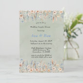 Invitation Sage Dusty Bleu fleur sauvage Mariage Couples Douc (Debout devant)