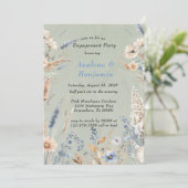 Invitation Sage & Dusty Blue Fleurs sauvages (Debout devant)