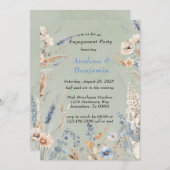 Invitation Sage & Dusty Blue Fleurs sauvages (Devant / Derrière)