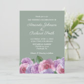 Invitation Sage Dusty rose violet Mariage Floral (Debout devant)