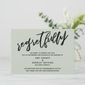 Invitation Sage, écriture manuscrite Annulé Mariage Regrets C (Debout devant)