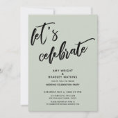 Invitation Sage Écriture manuscrite Fêtons la réception de ma (Devant)