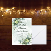 Invitation Sage Elegant Greenery douche nuptiale