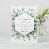 Invitation Sage Elegant Greenery Wedding (Debout devant)