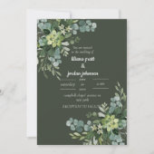 Invitation Sage Elegant MARIAGE de verdure (Devant)