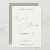 Invitation Sage Elegant & Minimal | Modern & Simple Wedding (Devant / Derrière)